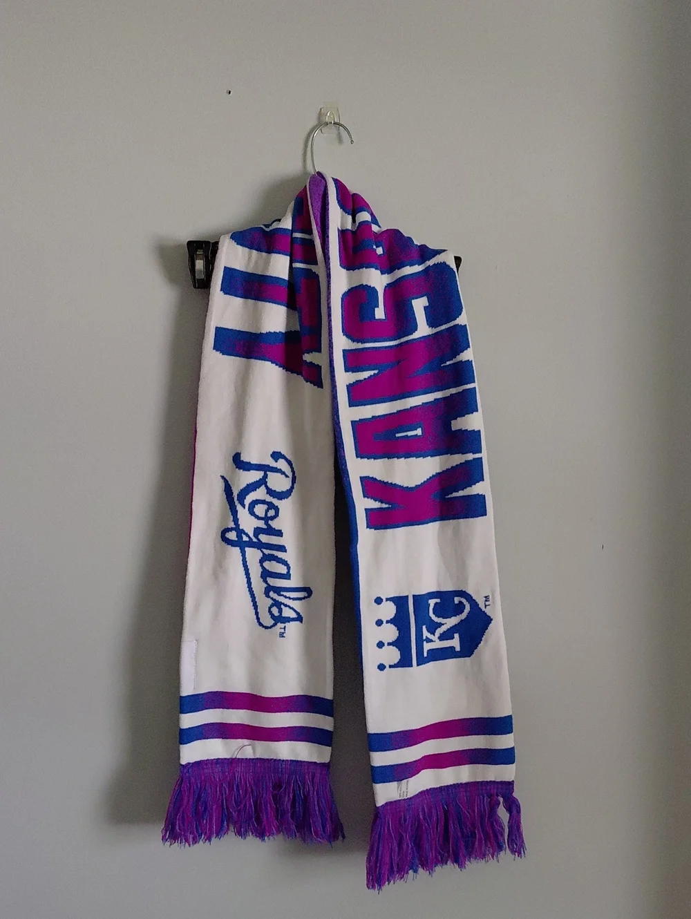 Kansas City Royals 2026 Giveaway Scarf Coca Cola Hey Hey Hey White Blue Purple